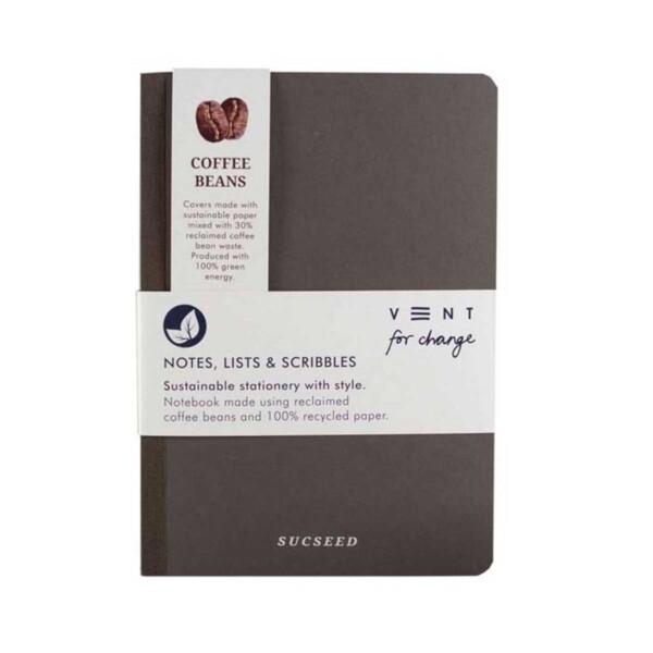 Recycled SUCSEED A5 Notebook – Coffee Beans
