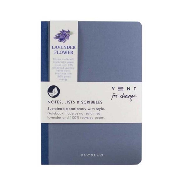 Recycled SUCSEED A5 Notebook – Lavender Flower