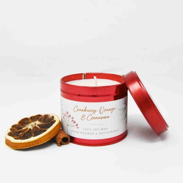 Cranberry, Orange & Cinnamon Soy Wax Candle - 250ml