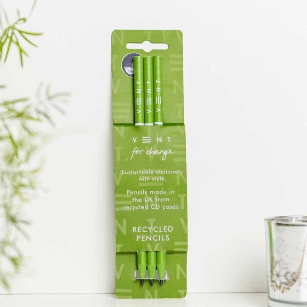 ‘Make A Mark’ Recycled Pencils – Green Pack of 3