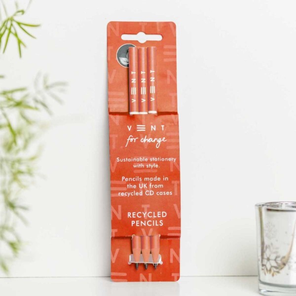 ‘Make A Mark’ Recycled Pencils – Orange Pack of 3