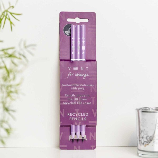 ‘Make A Mark’ Recycled Pencils – Purple Pack of 3