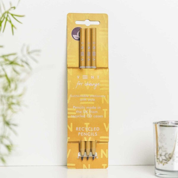 ‘Make A Mark’ Recycled Pencils – Yellow Pack of 3
