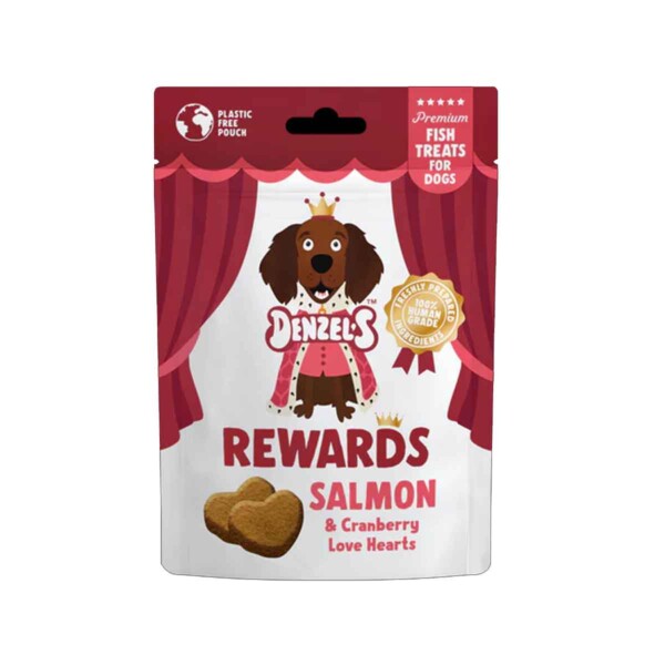 Salmon & Cranberry Love Heart Rewards Dog Treats - 70g