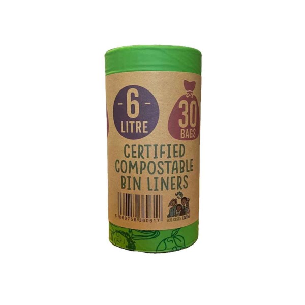 6 Litre Compostable Caddy Bags - 30 Bags