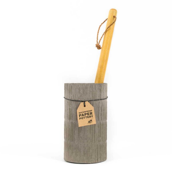 Paper Pottery Toilet Brush Holder - Concrete