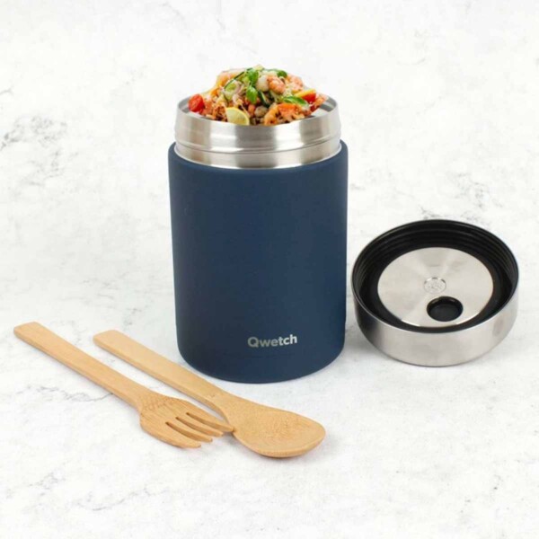 Insulated Stainless Steel Food Jar - Granite Blue 600ml - Image 2