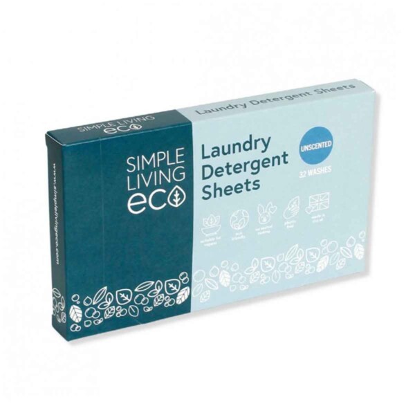Natural Laundry Detergent Sheets Unscented -32 Sheets