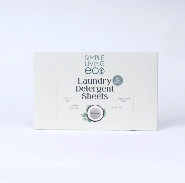 Natural Laundry Detergent Sheets Coconut - 32 Sheets