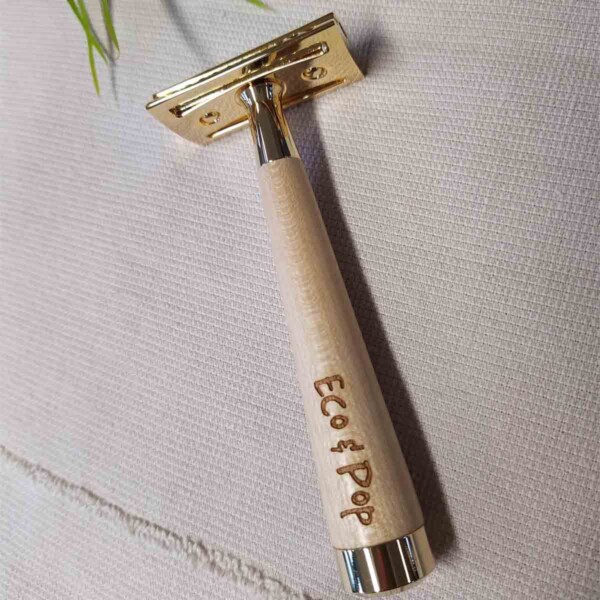 Premium Safety Razor - Maple/Gold - Image 3