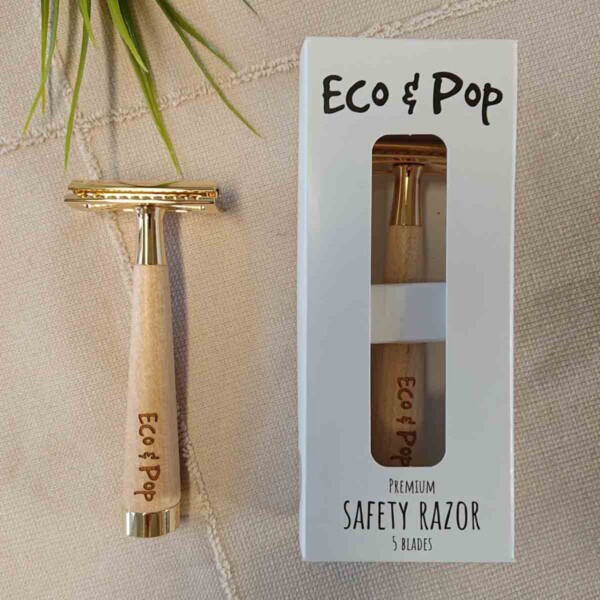 Premium Safety Razor - Maple/Gold - Image 2
