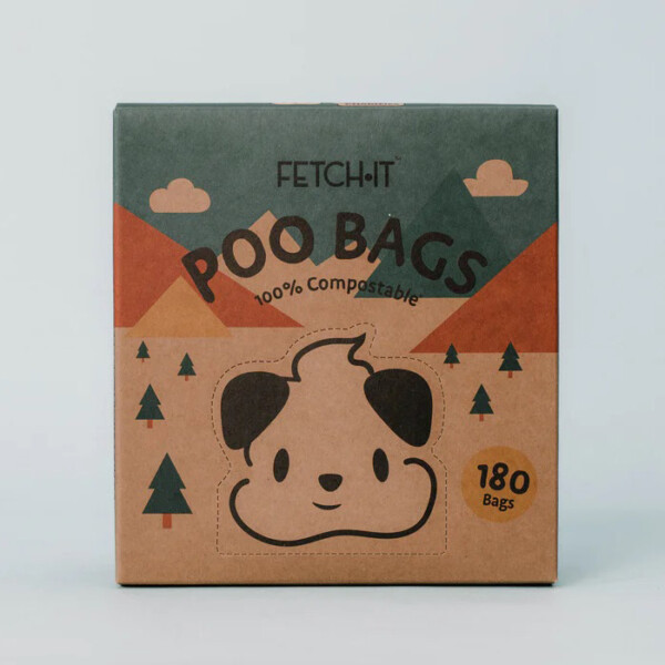 Loose Compostable Poo Bags with Tie Handles - 180 Bags