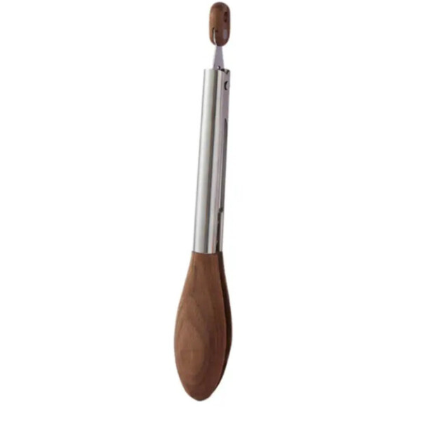 Non-Stick Wooden Cooking Tongs - Dark