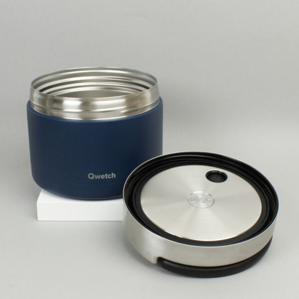 Insulated Stainless Steel Lunch Box - Granite Blue - 850ml - Image 4