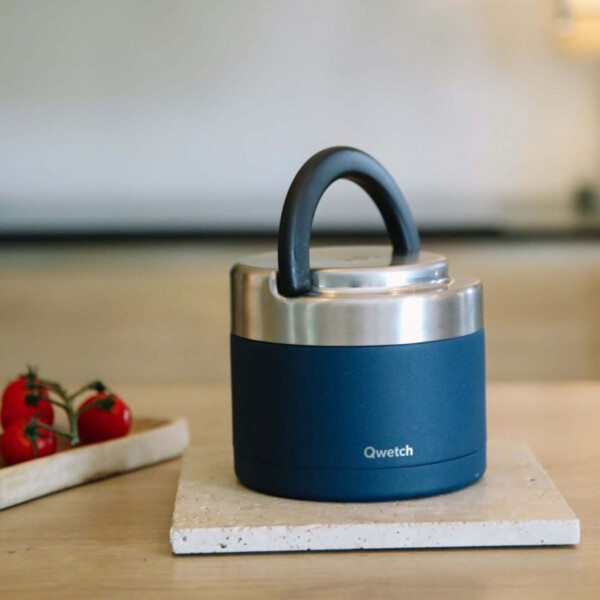 Insulated Stainless Steel Lunch Box - Granite Blue - 850ml - Image 3