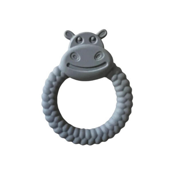 Hippo Teething Ring - Blue