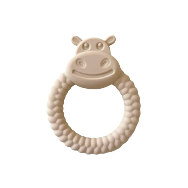 Hippo Teething Ring - Cream