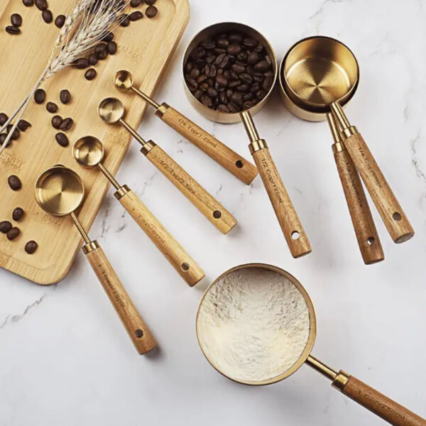 Stainless Steel Measuring Cups & Spoons - Set Of 8