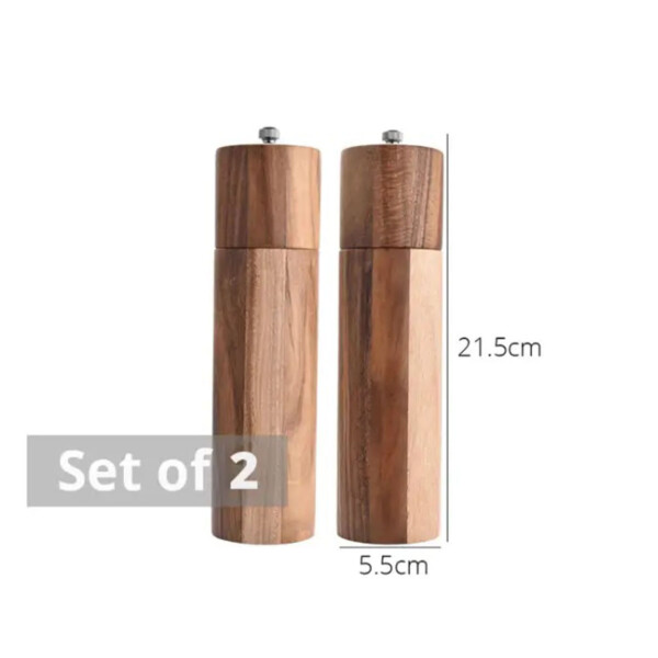 Wooden Salt & Pepper Grinders - Set Of 2 - Image 2