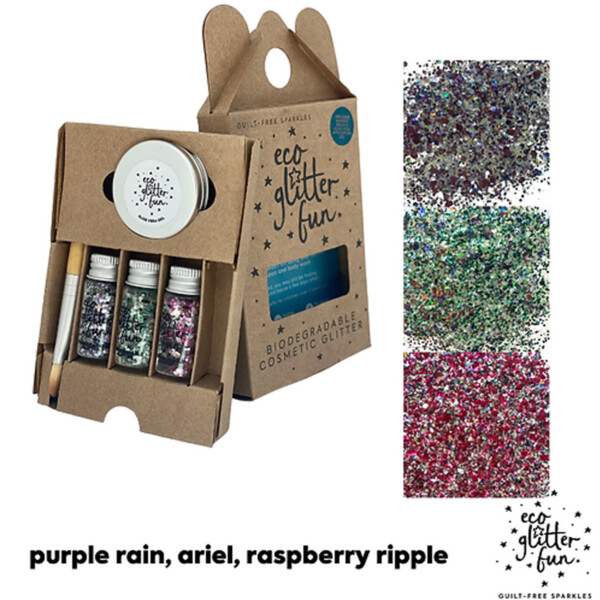 3 Piece Eco Glitter Set - Ariel, Raspberry Ripple & Purple Rain