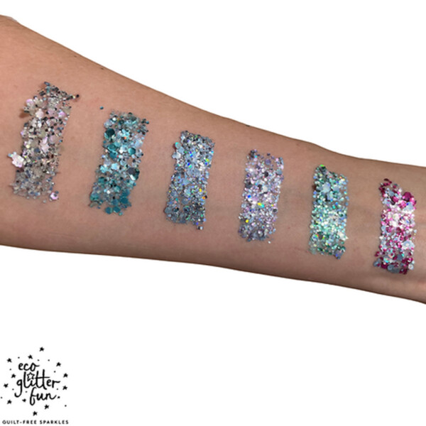 6 Piece Holographic Dreams Eco Glitter Set With Linen Bag