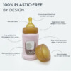 Wide Neck Baby Glass Bottle With Sleeve - Powder Pink 150ml - Image 2