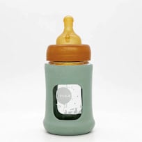 Wide Neck Baby Glass Bottle With Sleeve - Seafoam Blue 150ml