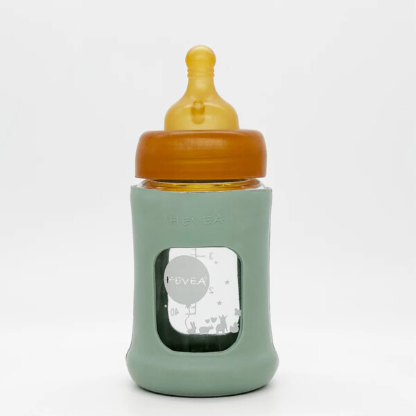 Wide Neck Baby Glass Bottle With Sleeve - Seafoam Blue 150ml