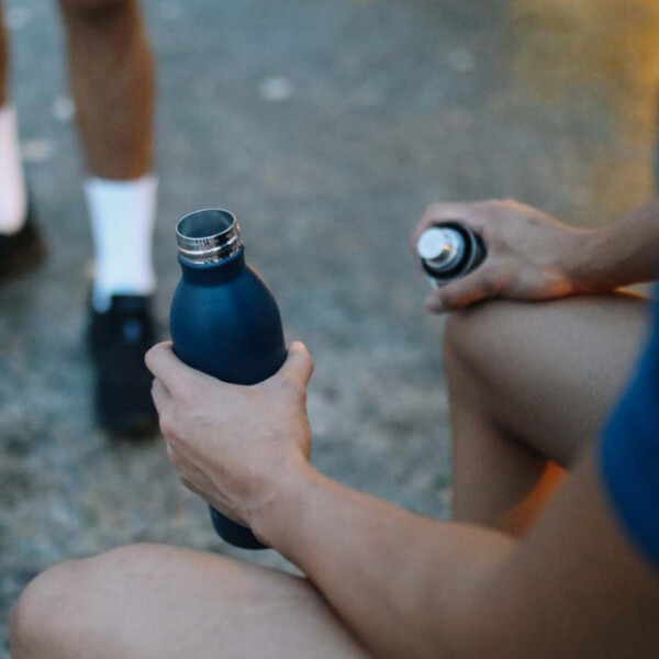 Insulated Stainless Steel 'Active' Bottle - Matt Navy - 1L - Image 2