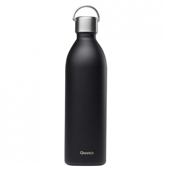 Insulated Stainless Steel 'Active' Bottle - Matt Black - 1L