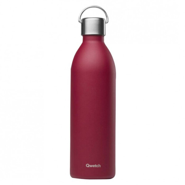 Insulated Stainless Steel 'Active' Bottle - Matt Garnet - 1L