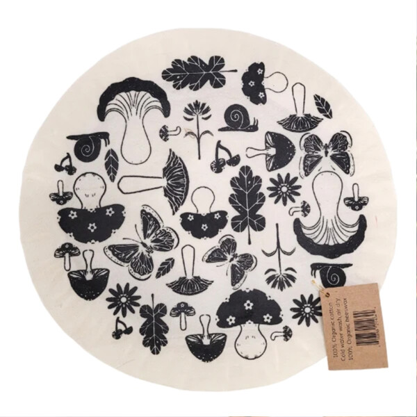 Extra Large Cotton Bowl Cover - Shroom & Bloom 12.5" - Image 2
