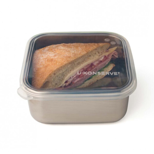 Medium Square Container with Silicone Lid - 30oz Clear - Image 2