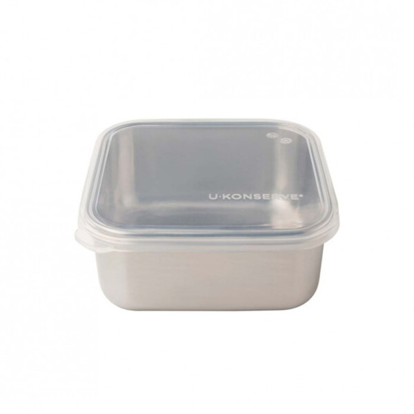 Medium Square Container with Silicone Lid - 30oz Clear