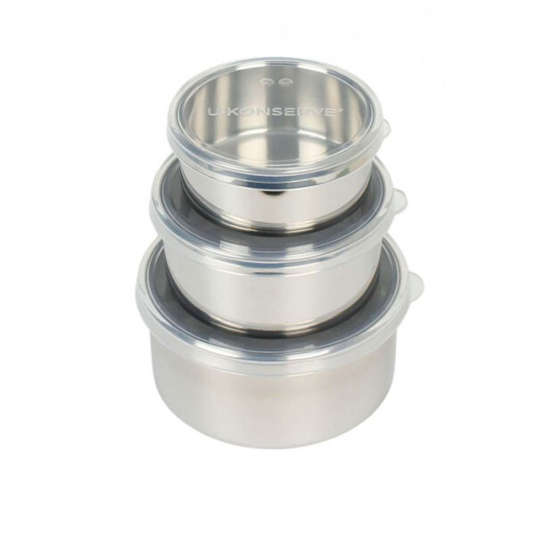 Nesting Round Containers with Silicone Lids - Clear - Set of 3