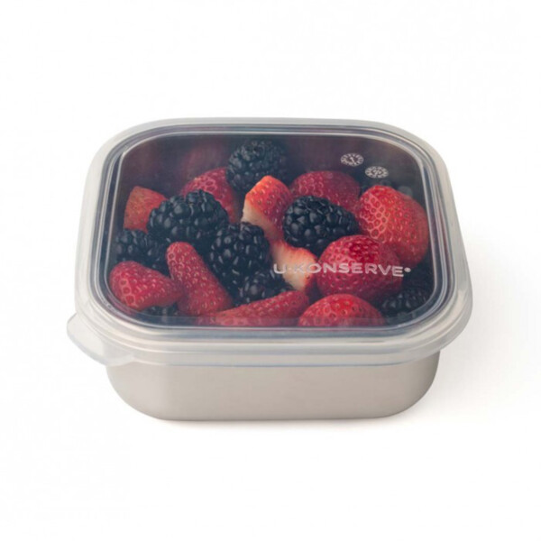 Small Square Container with Silicone Lid - 15oz Clear - Image 2