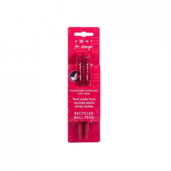 Recycled Drinks Bottle Pens x 2 – Pink