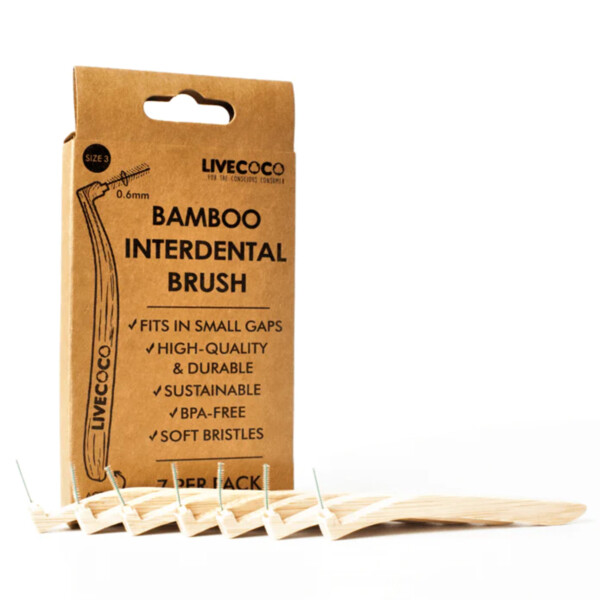 Long Handle Reusable Bamboo Interdental Brushes - 7 Pack - Size 0