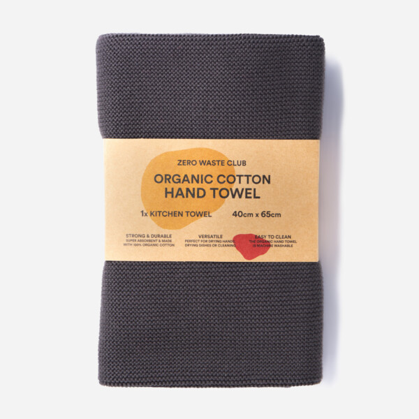Organic Cotton Hand Towel - Coal Grey
