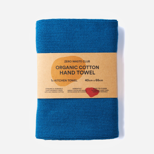 Organic Cotton Hand Towel - Deep Sea Blue