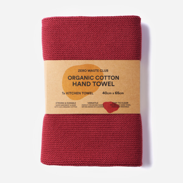Organic Cotton Hand Towel - Red Wine