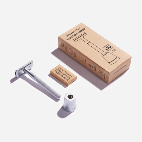 Reusable Razor & Stand - Matte Silver - Image 2