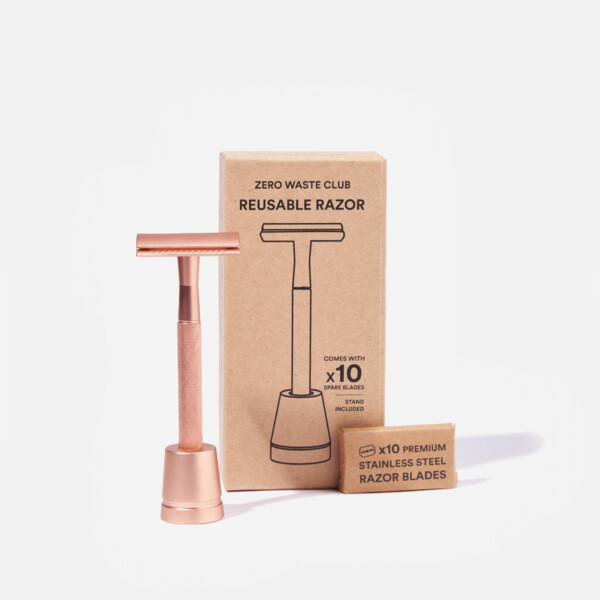 Reusable Razor & Stand - Rose Gold