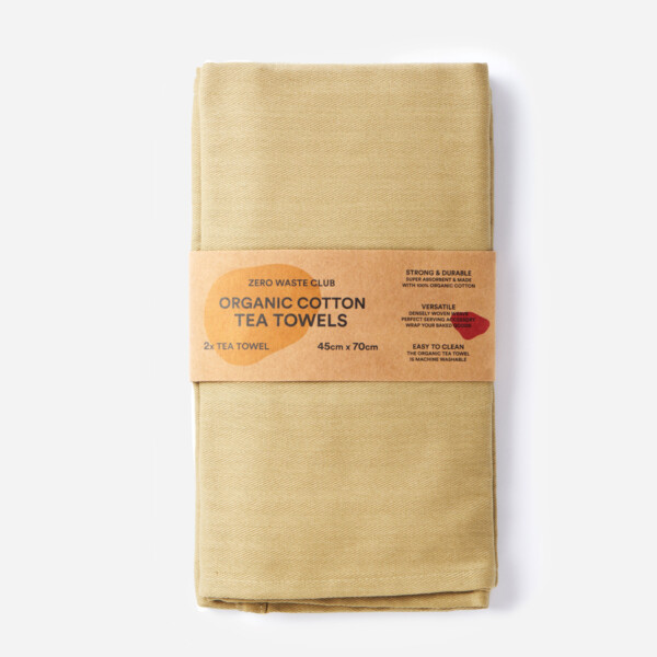 Olive Green Organic Cotton Tea Towels - 2 Pack