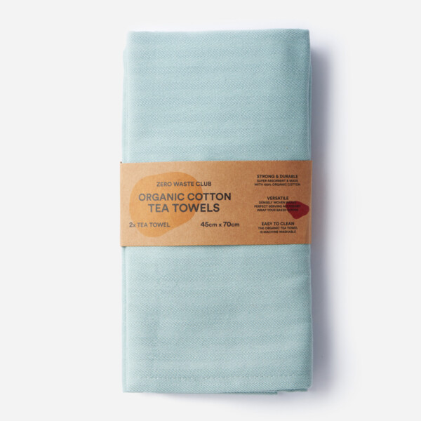 Sage Green Organic Cotton Tea Towels - 2 Pack
