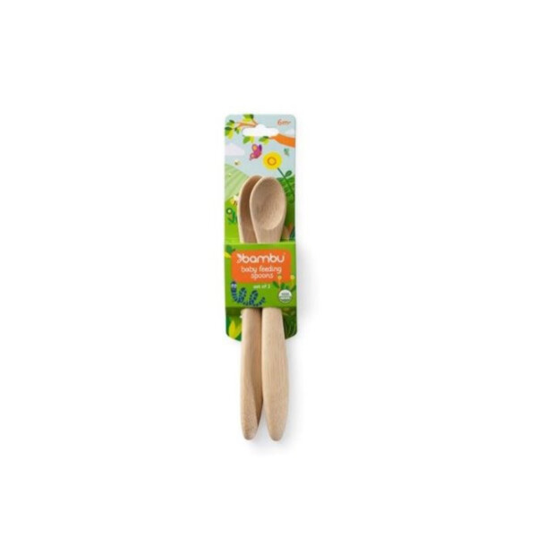 Bamboo Baby Feeding Spoons - 2 Pack (6M+) - Image 2