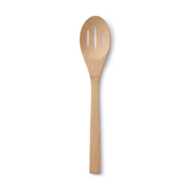 Large Bamboo Slotted Spoon - 12" - Image 2