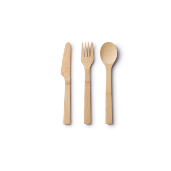 Bamboo Travel Utensil Set - Cotton Pouch - Image 2