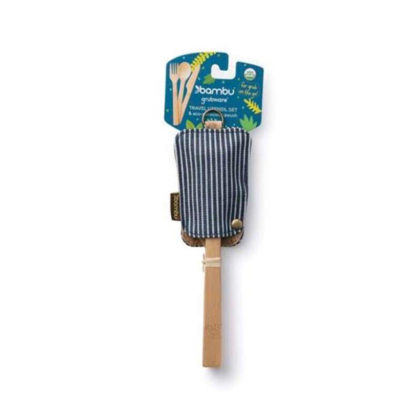Bamboo Travel Utensil Set - Cotton Pouch