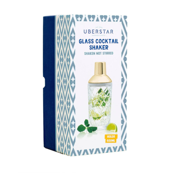 Gold Glass Cocktail Shaker - Image 4